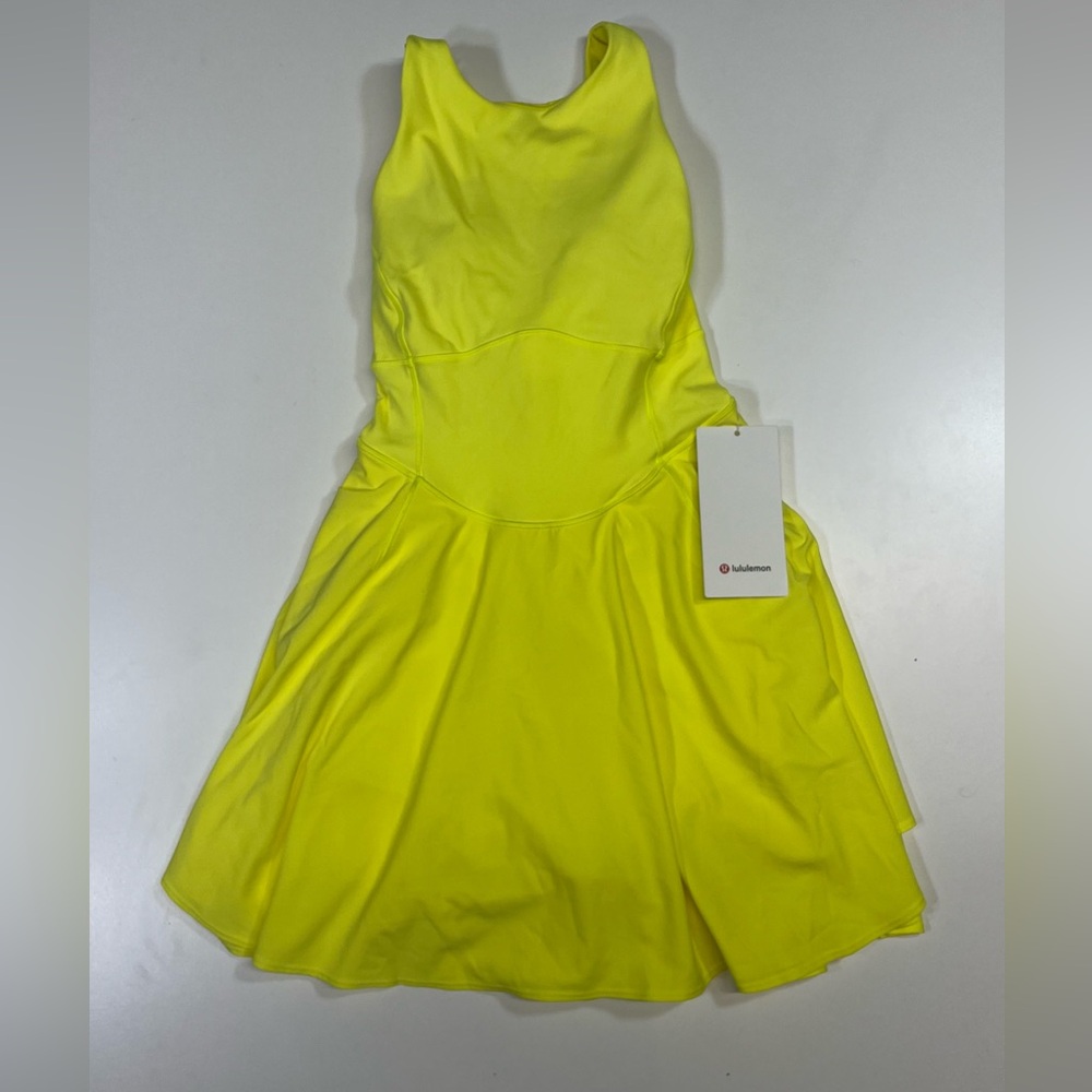 NWT Lululemon Court Crush Tennis Dress Electric Lemon Women’s Size 4